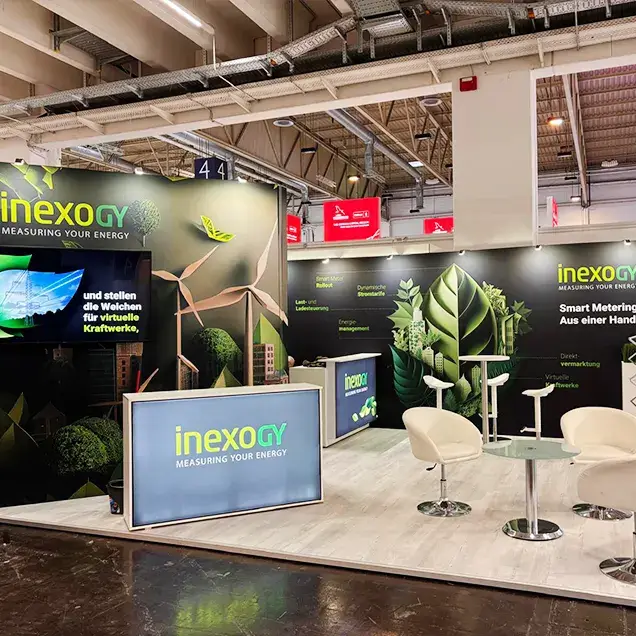 Exhibition stand design and build in Essen for Inexogy at E-World