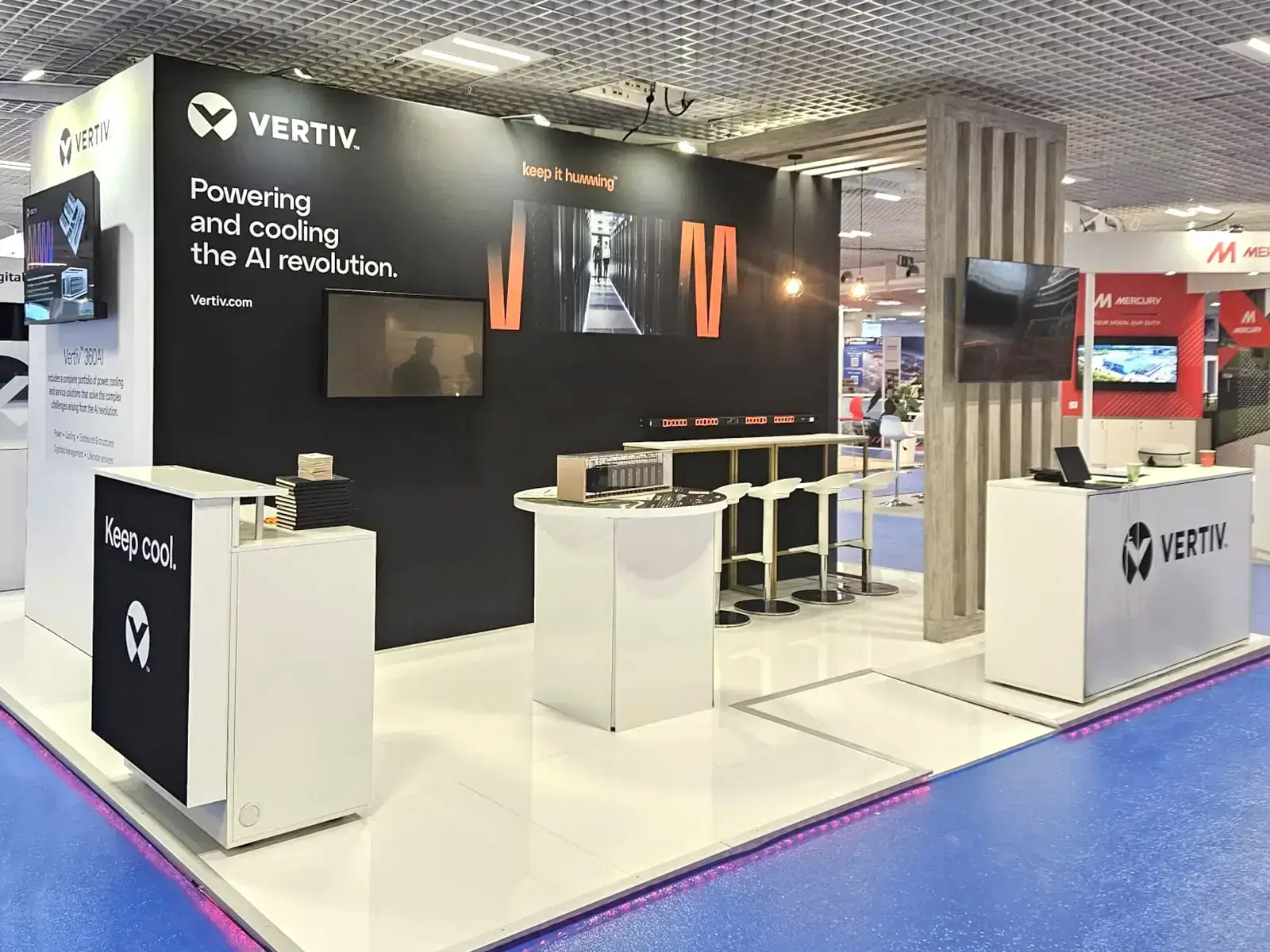 Exhibition stand for Vertiv - U.S at Datacloud Global Congress 2024, Cannes