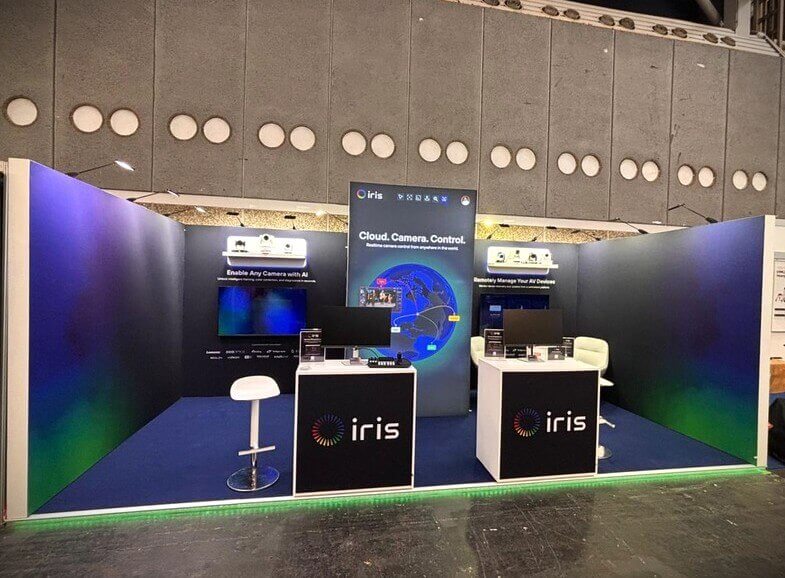 Exhibition stand for IRIS, U.S. at IBC 2025, Amsterdam