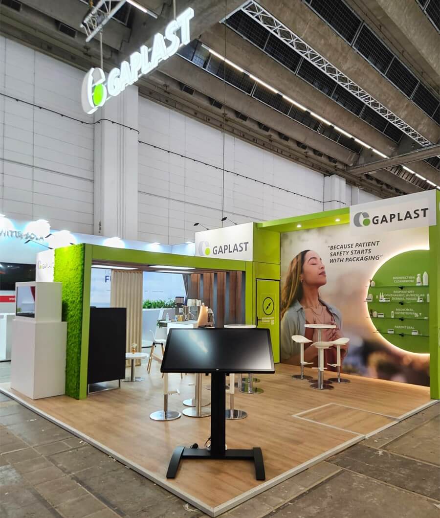 Exhibition Stand Design and Build in Frankfurt: 36 sqm Booth for GAPLAST Germany at CPHI 2025