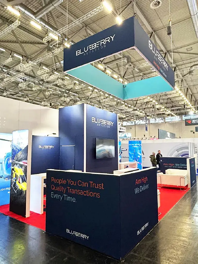 Booth Design at cologne of 45 Sqm Booth for Blueberry - Monaco European Rotors