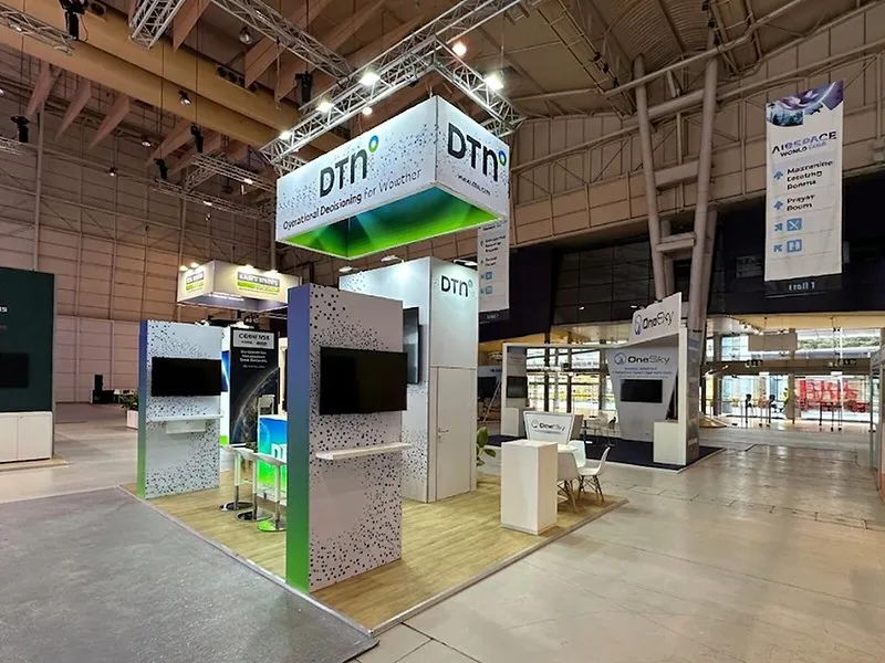 Exhibition stand design & build for DTN at Airspace World, Lisbon