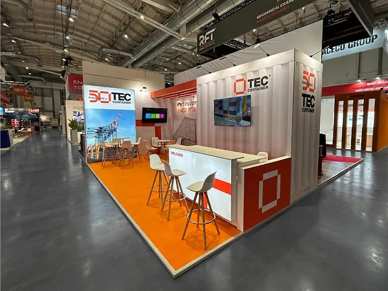 Exhibition stand design & build for TEC Containers at TOC Europe, Hamburg