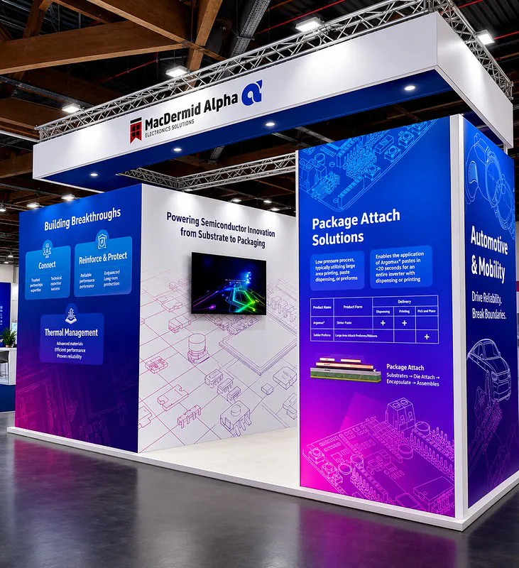 98 Sqm Booth for MacDermid – USA PCIM Europe 2026, Nuremberg